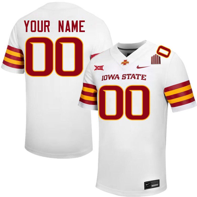 Custom Iowa State Cyclones Name And Number Football Jersey-White